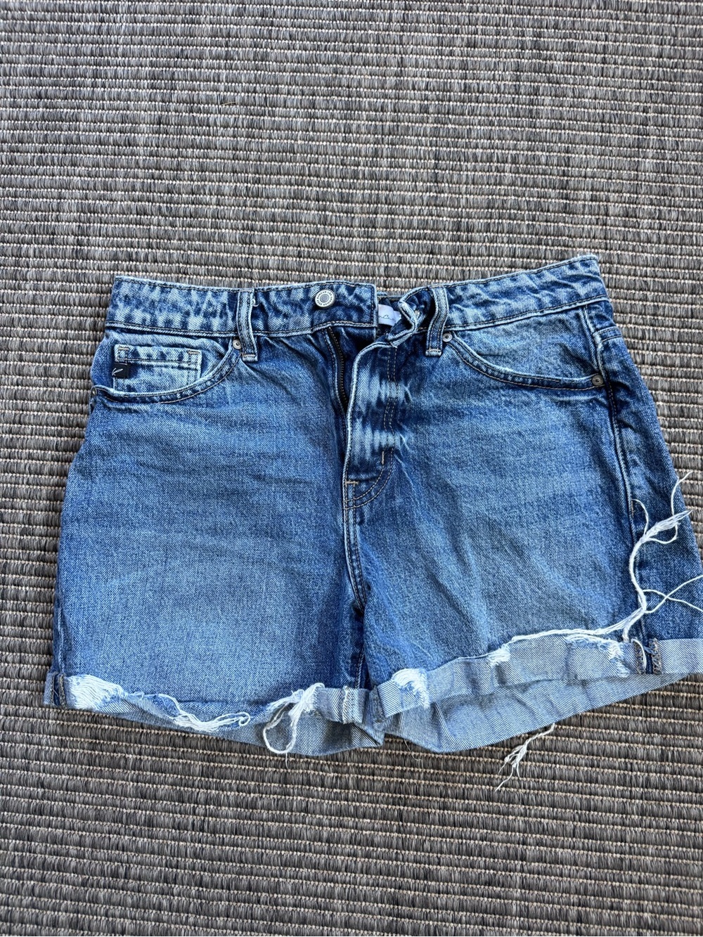 KanCan Classic Blue Rolled Cuff Denim Shorts